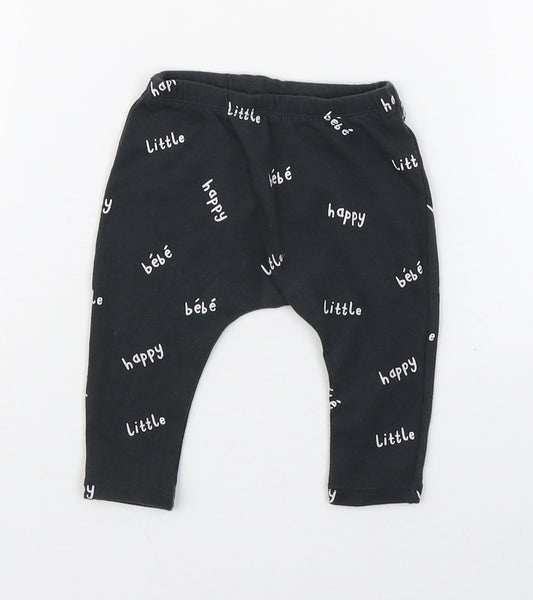 NEXT Baby Grey Geometric Cotton Jogger Leggings Size 3-6 Months