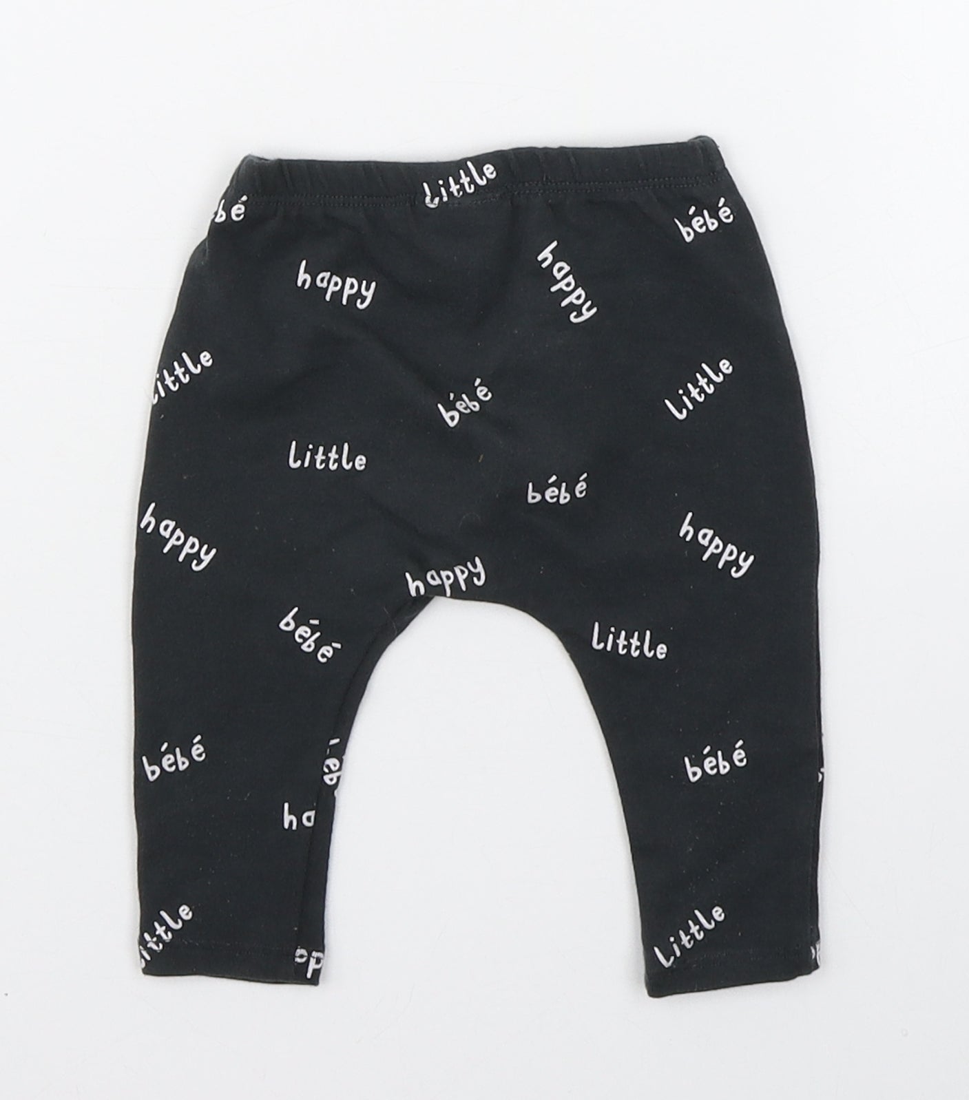 NEXT Baby Grey Geometric Cotton Jogger Leggings Size 3-6 Months