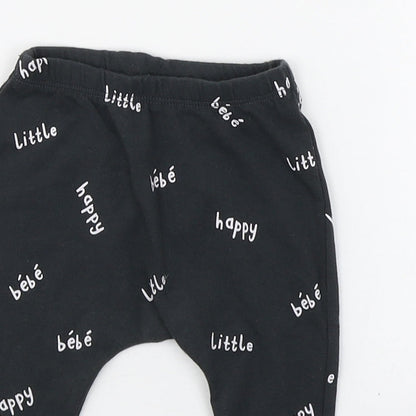 NEXT Baby Grey Geometric Cotton Jogger Leggings Size 3-6 Months