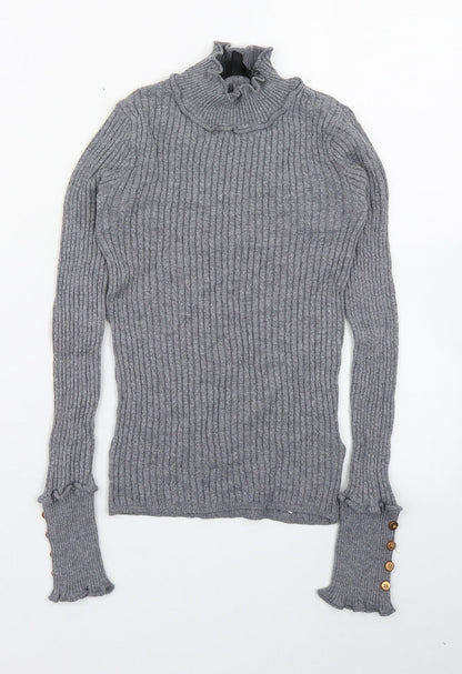 Womens UK Size 8 Topshop Grey Pullover Jumper