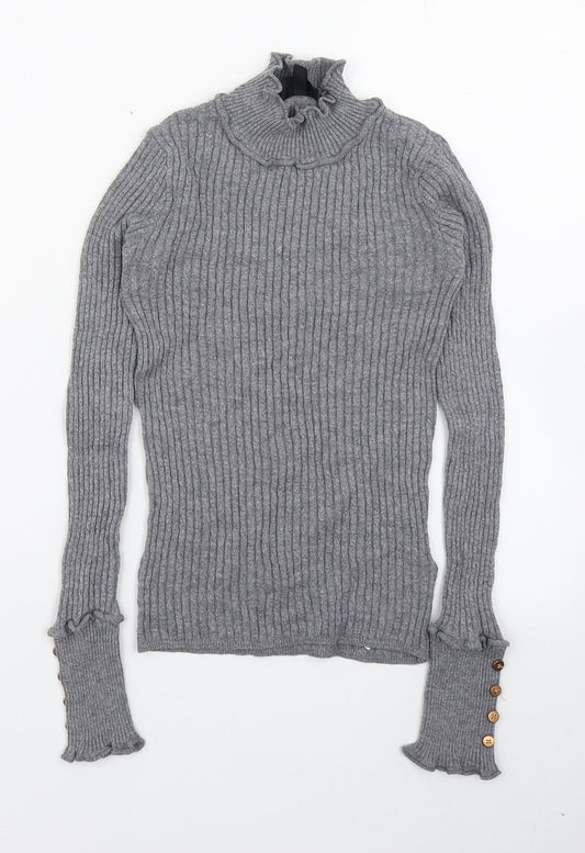 Womens UK Size 8 Topshop Grey Pullover Jumper