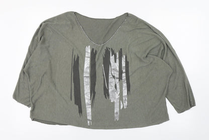 Womens UK Size 8 Preworn Green Basic T-Shirt