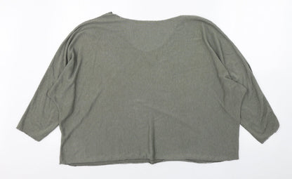 Womens UK Size 8 Preworn Green Basic T-Shirt