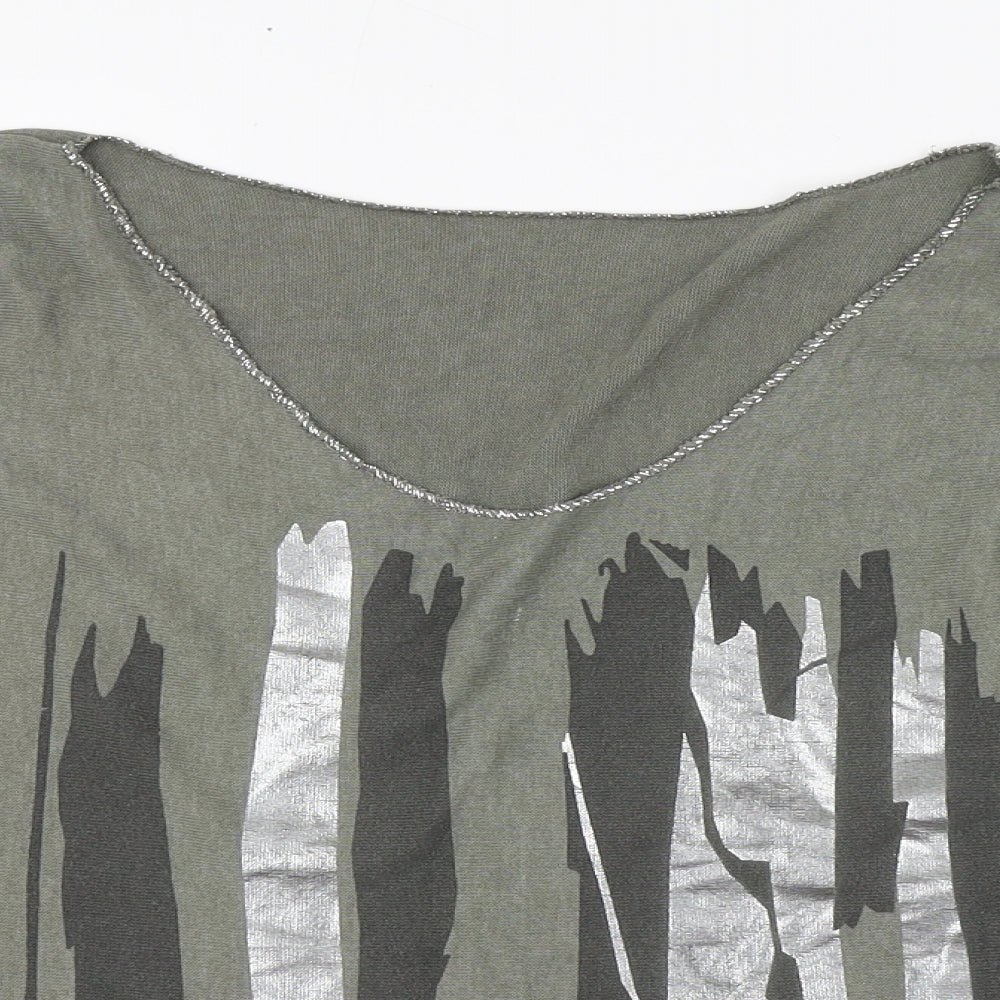 Womens UK Size 8 Preworn Green Basic T-Shirt