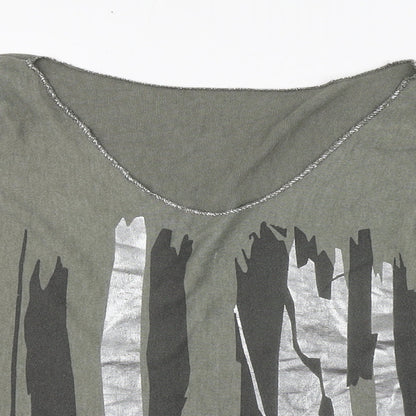 Womens UK Size 8 Preworn Green Basic T-Shirt