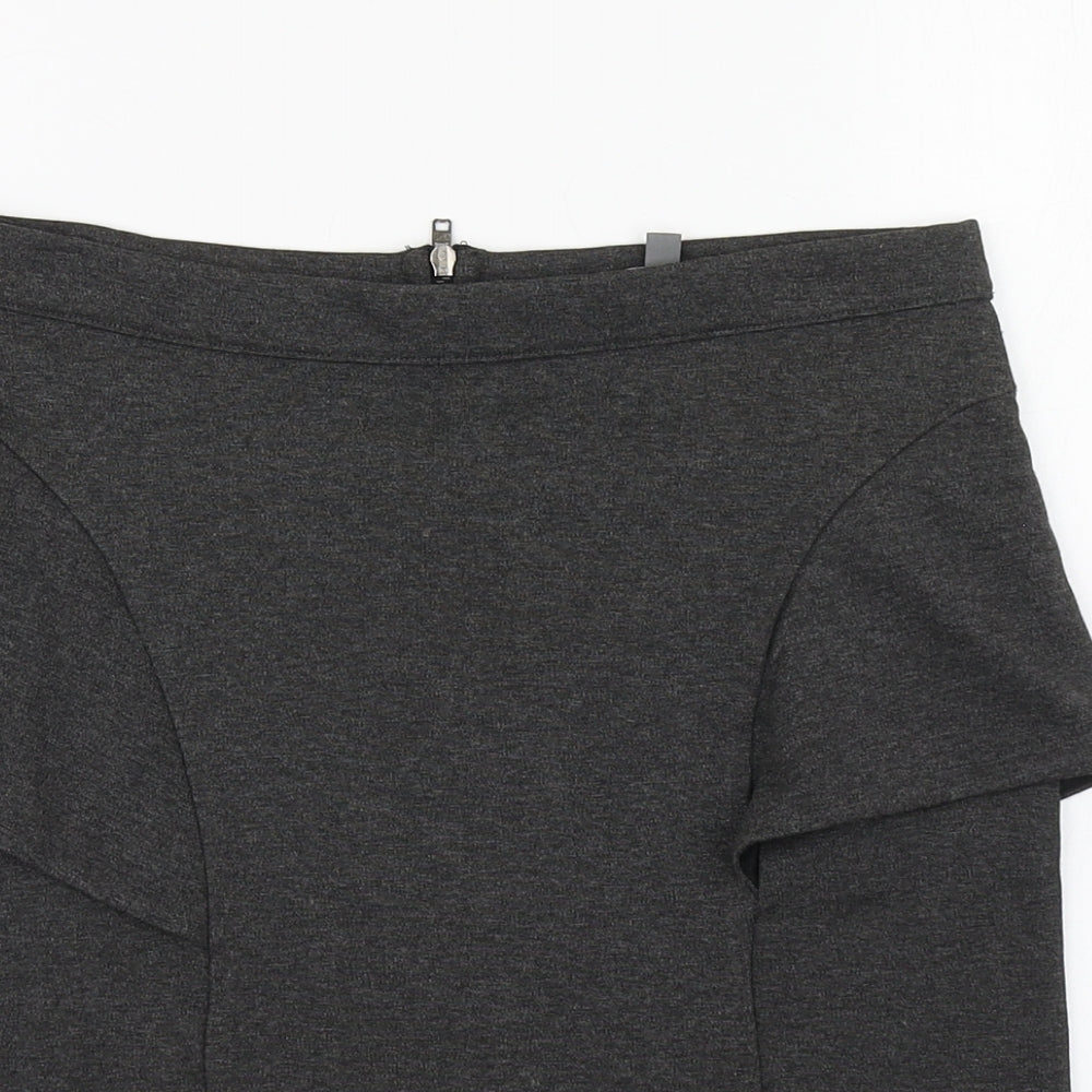Limited Collection Womens Grey  Viscose Straight & Pencil Skirt Size 8   Zip