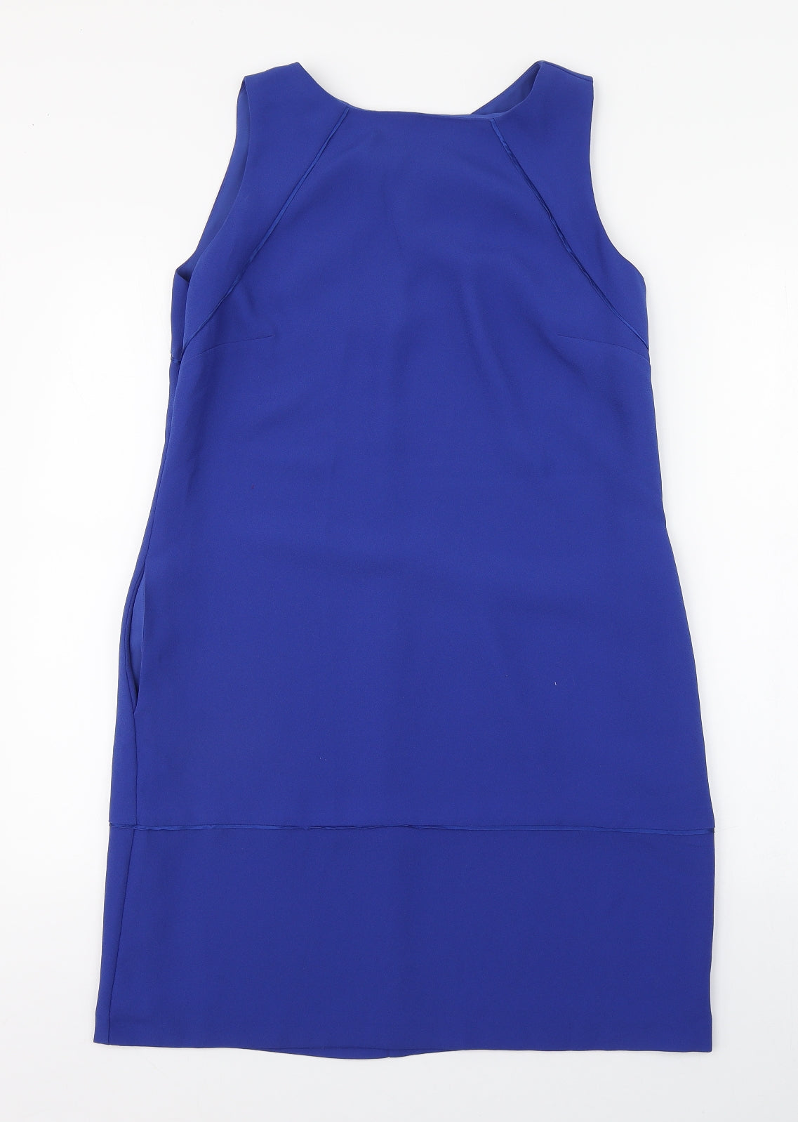 Coast Womens Blue  Polyester Pencil Dress  Size 12  Scoop Neck Zip