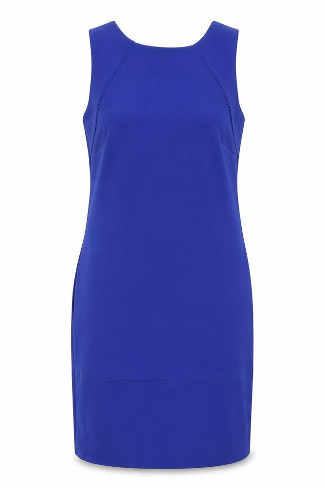 Coast Womens Blue  Polyester Pencil Dress  Size 12  Scoop Neck Zip