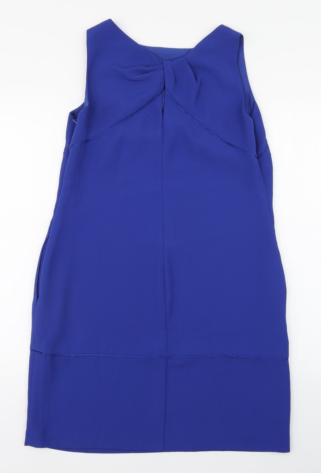 Coast Womens Blue  Polyester Pencil Dress  Size 12  Scoop Neck Zip