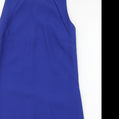 Coast Womens Blue  Polyester Pencil Dress  Size 12  Scoop Neck Zip