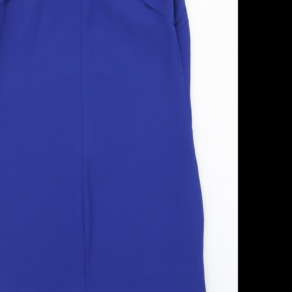 Coast Womens Blue  Polyester Pencil Dress  Size 12  Scoop Neck Zip