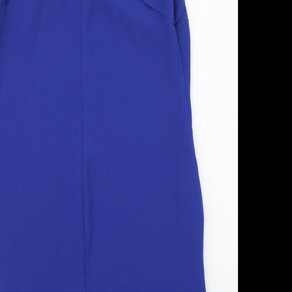 Coast Womens Blue  Polyester Pencil Dress  Size 12  Scoop Neck Zip