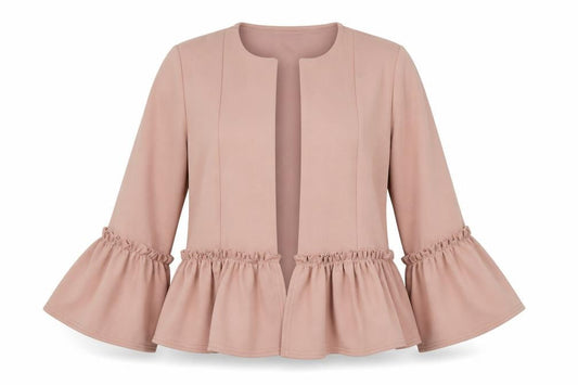 Front view of Prague women’s pink jacket, size UK 14