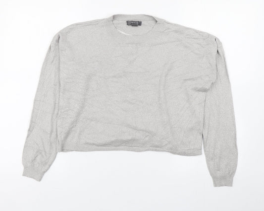 Primark Womens Silver Round Neck  Viscose Pullover Jumper Size S