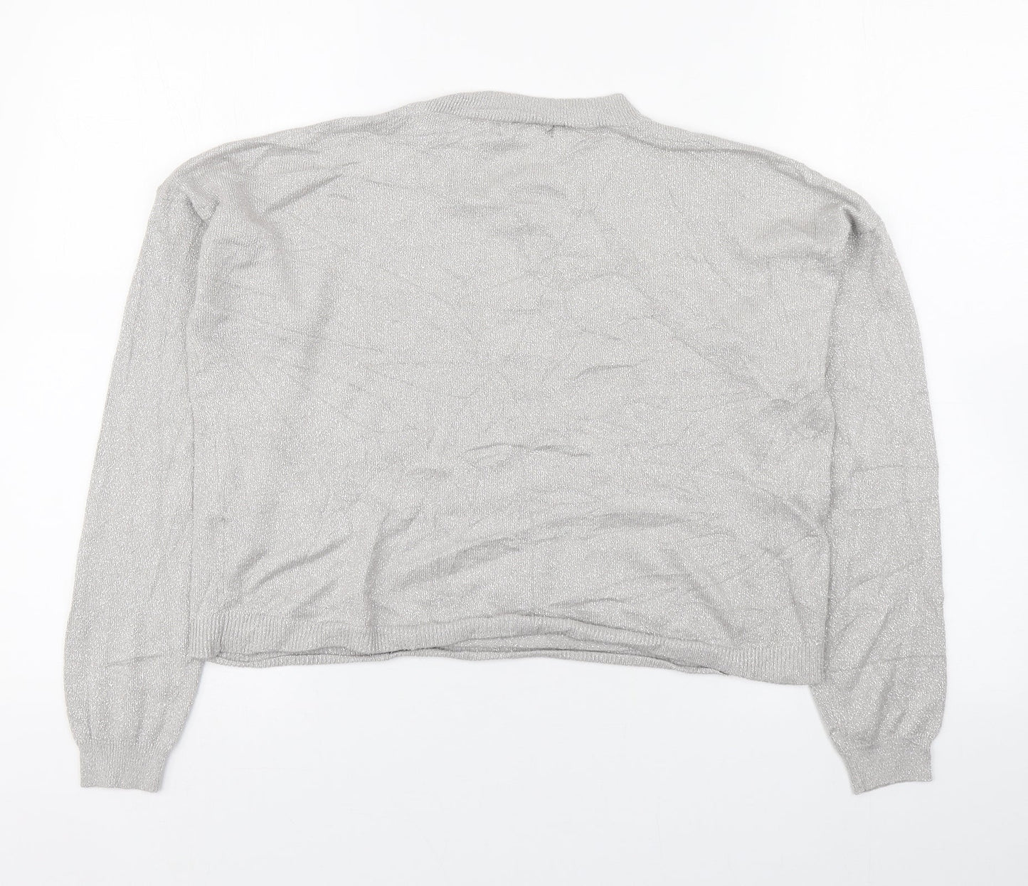 Primark Womens Silver Round Neck  Viscose Pullover Jumper Size S