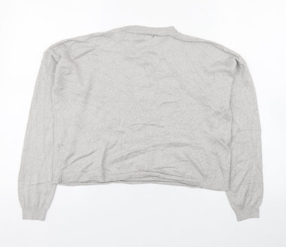 Primark Womens Silver Round Neck  Viscose Pullover Jumper Size S