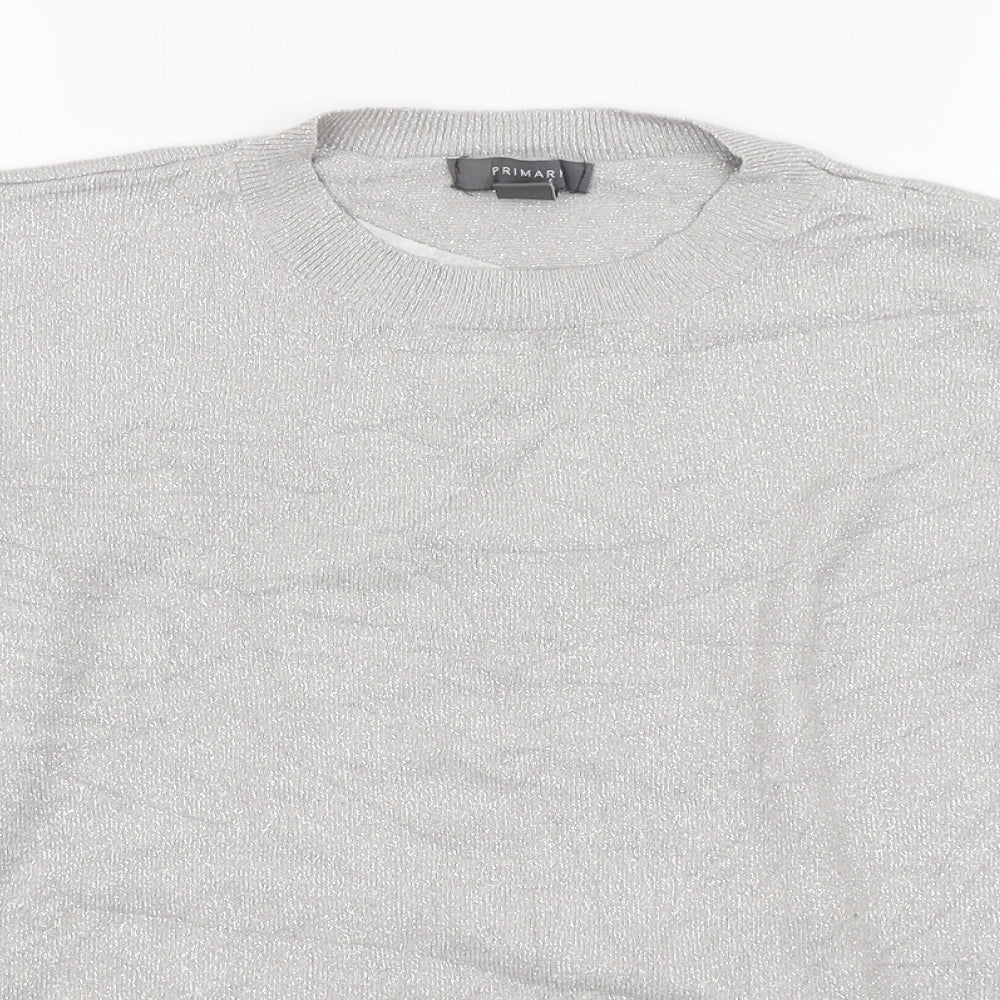 Primark Womens Silver Round Neck  Viscose Pullover Jumper Size S
