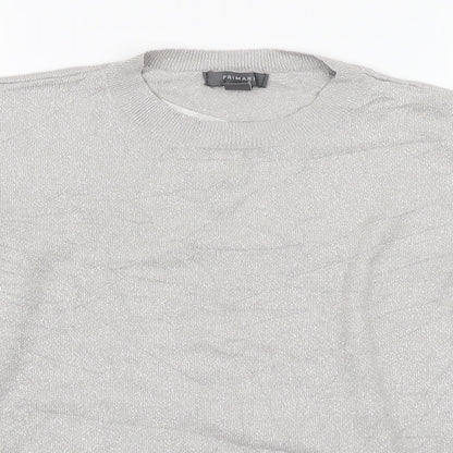 Primark Womens Silver Round Neck  Viscose Pullover Jumper Size S