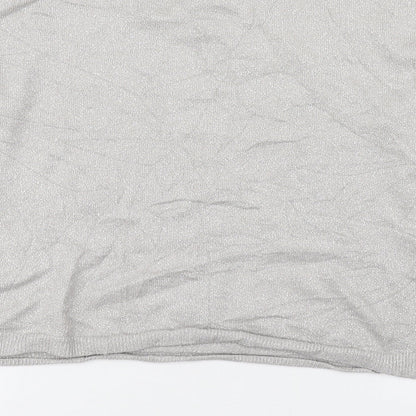 Primark Womens Silver Round Neck  Viscose Pullover Jumper Size S