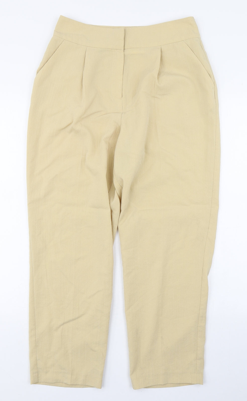 Womens UK Size 12 Primark Regular Fit Carrot Yellow Trousers