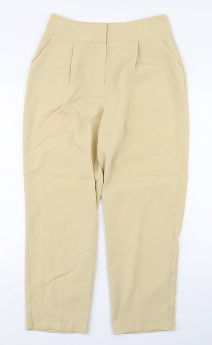 Womens UK Size 12 Primark Regular Fit Carrot Yellow Trousers