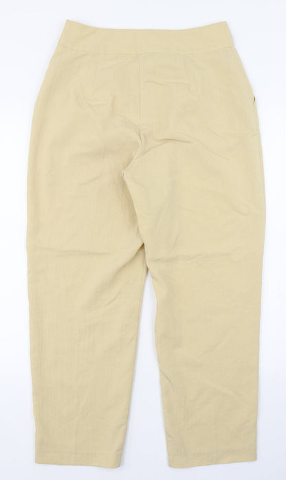 Womens UK Size 12 Primark Regular Fit Carrot Yellow Trousers