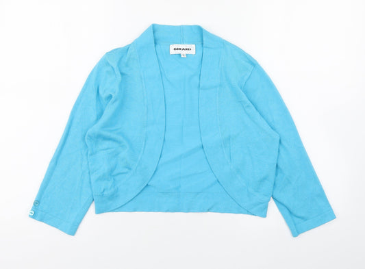 Gerard Womens Blue V-Neck  Viscose Shrug Jumper Size S