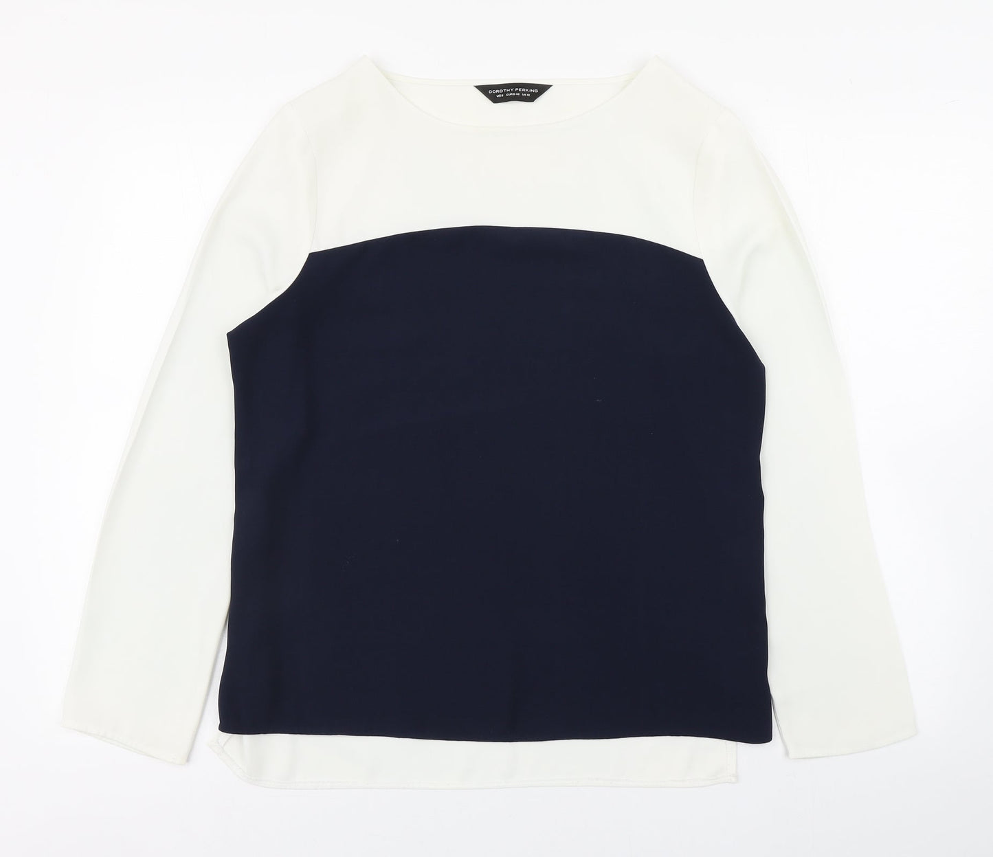 Womens UK Size 12 Dorothy Perkins White Basic Blouse