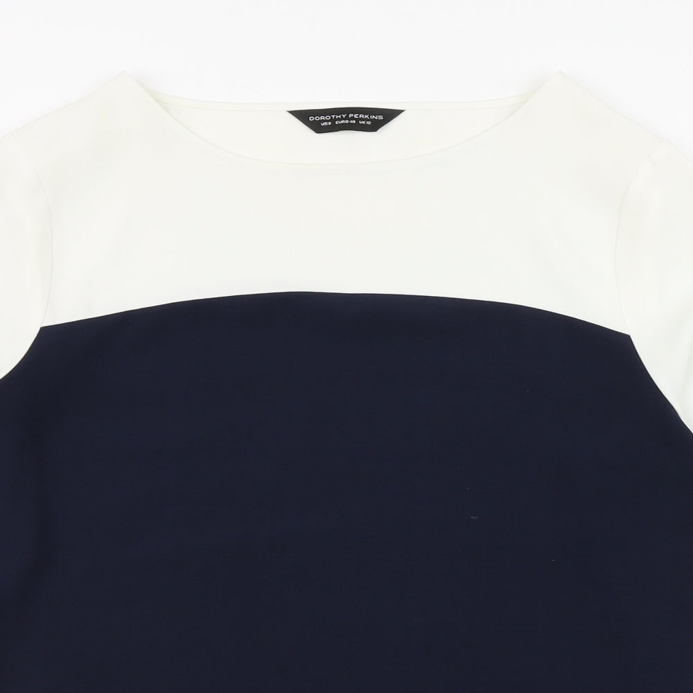 Womens UK Size 12 Dorothy Perkins White Basic Blouse
