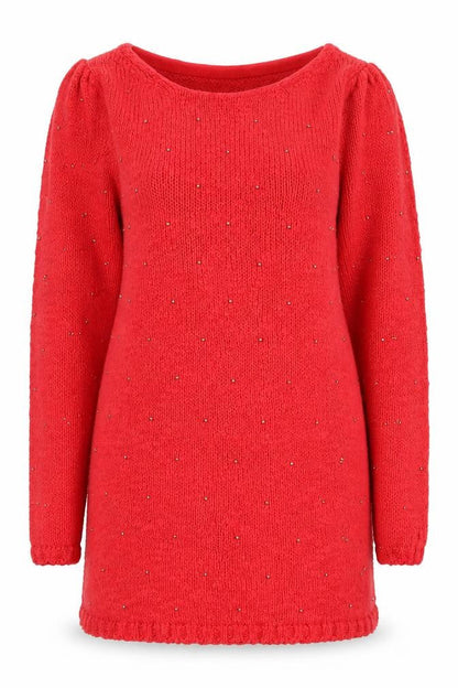 Oasis Womens Red Round Neck  100% Cotton Pullover Jumper Size XS