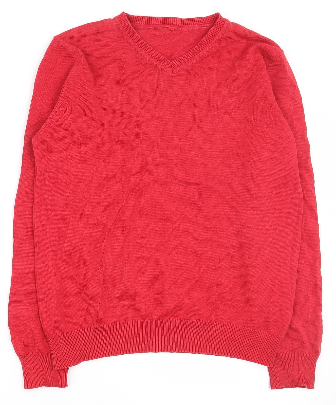 George Girls Red V-Neck  Cotton Pullover Jumper Size 10-11 Years  Pullover - School wear