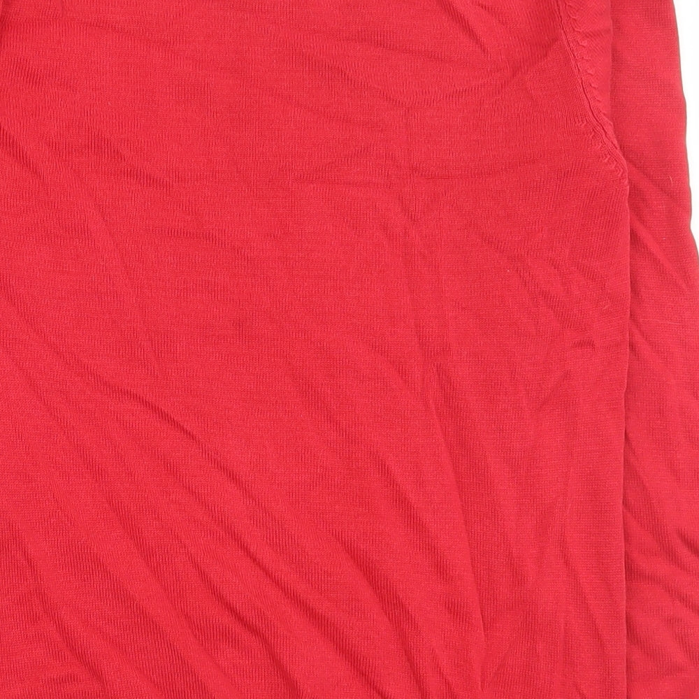 George Girls Red V-Neck  Cotton Pullover Jumper Size 10-11 Years  Pullover - School wear