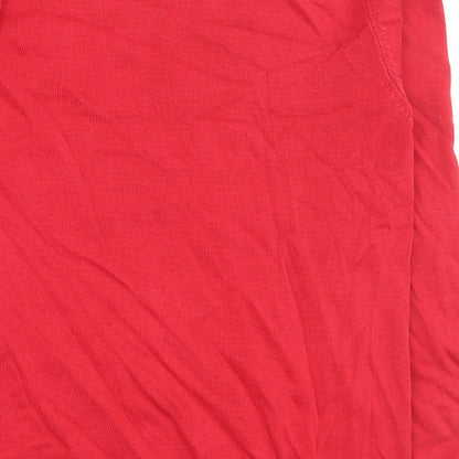 George Girls Red V-Neck  Cotton Pullover Jumper Size 10-11 Years  Pullover - School wear