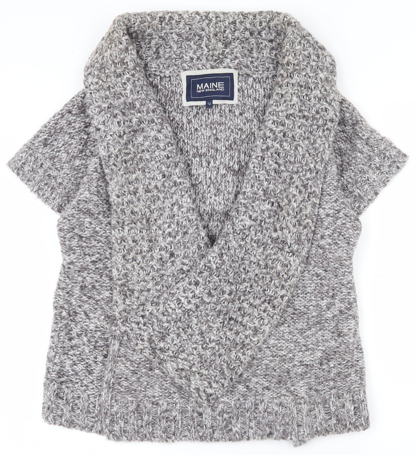 Womens UK Size 12 Maine New England Grey Cardigan Jumper