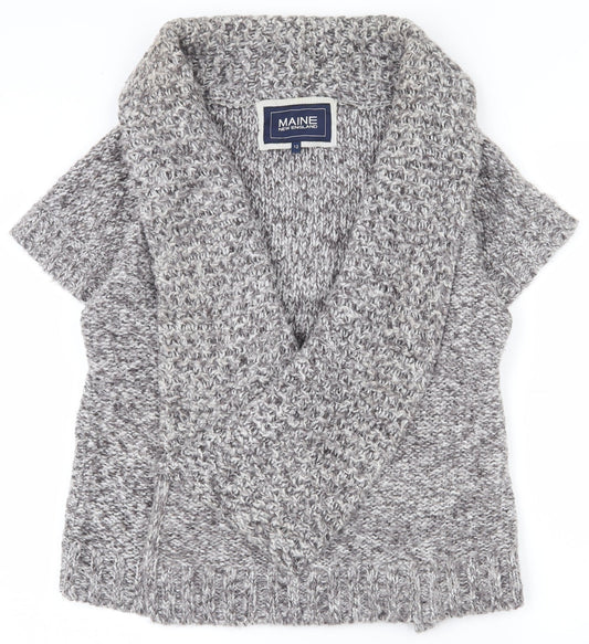 Womens UK Size 12 Maine New England Grey Cardigan Jumper