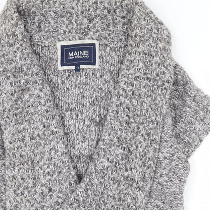 Womens UK Size 12 Maine New England Grey Cardigan Jumper