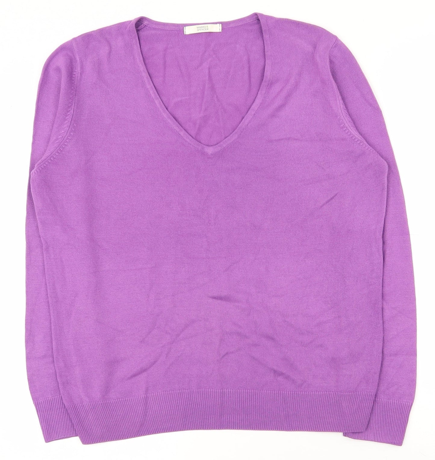 Womens UK Size 12 Marks and Spencer Purple Pullover Jumper