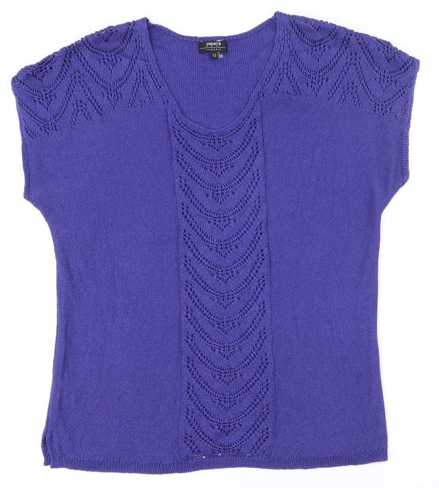 Womens UK Size 12 Papaya Purple Pullover Jumper
