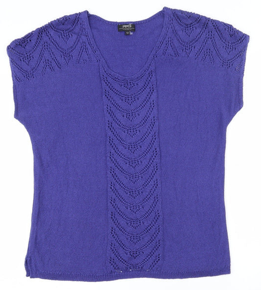 Womens UK Size 12 Papaya Purple Pullover Jumper