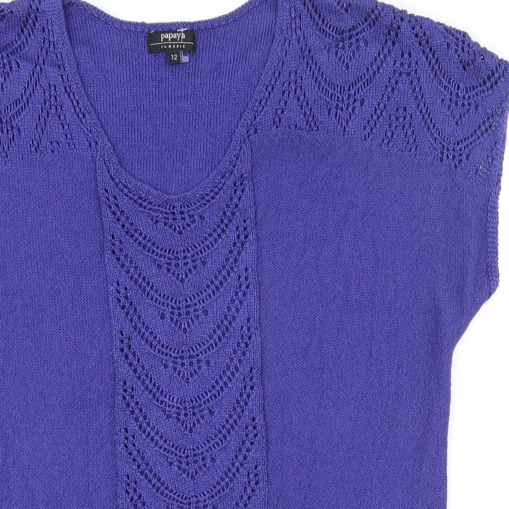 Womens UK Size 12 Papaya Purple Pullover Jumper