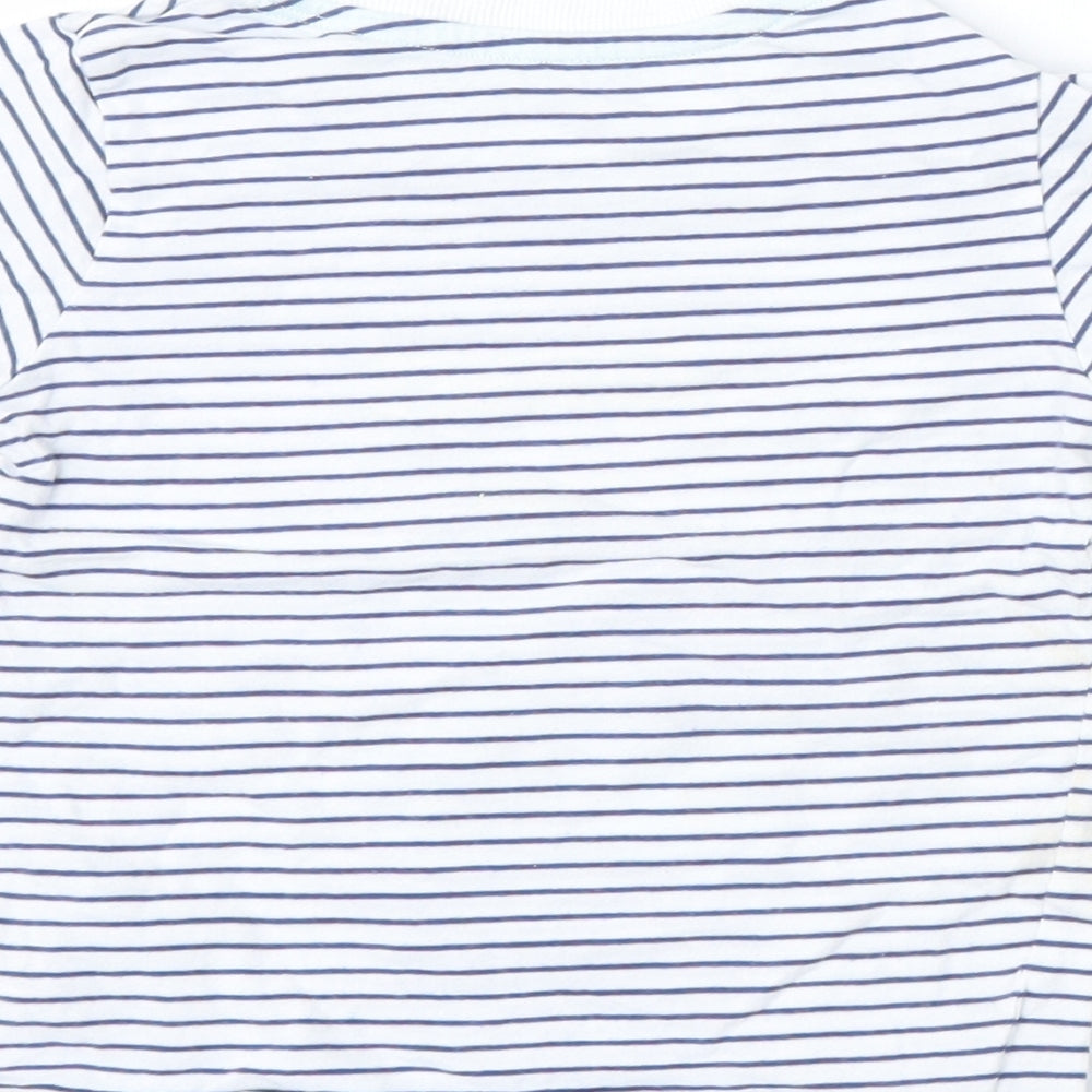 Dunnes Stores Boys Multicoloured Striped Cotton Basic T-Shirt Size 12-18 Months Round Neck