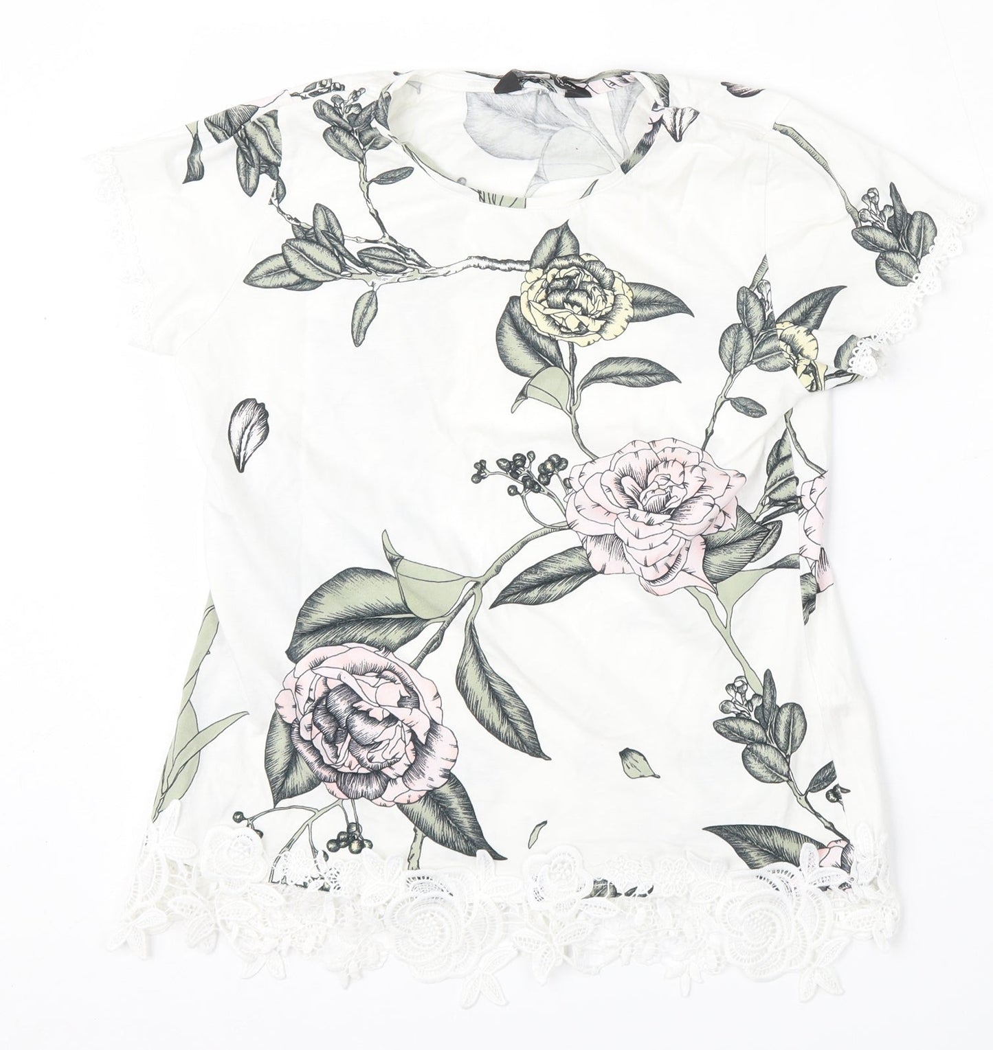 Womens UK Size 10 Dorothy Perkins White Basic Blouse
