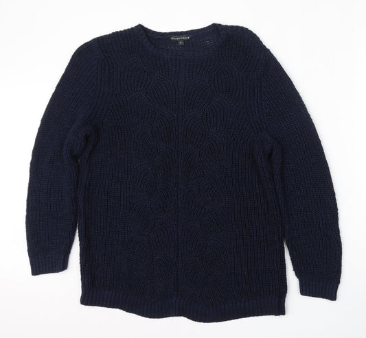 Love Knitwear Womens Blue Round Neck  Polyester Pullover Jumper Size 20