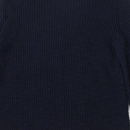 Love Knitwear Womens Blue Round Neck  Polyester Pullover Jumper Size 20