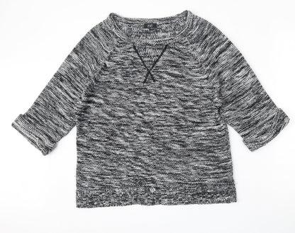 F&F Womens Black Round Neck  Acrylic Pullover Jumper Size 14