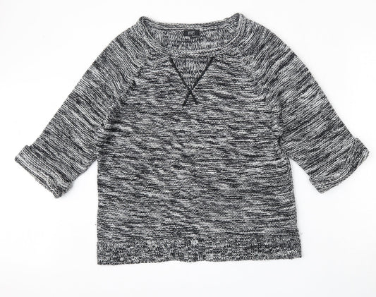 F&F Womens Black Round Neck  Acrylic Pullover Jumper Size 14