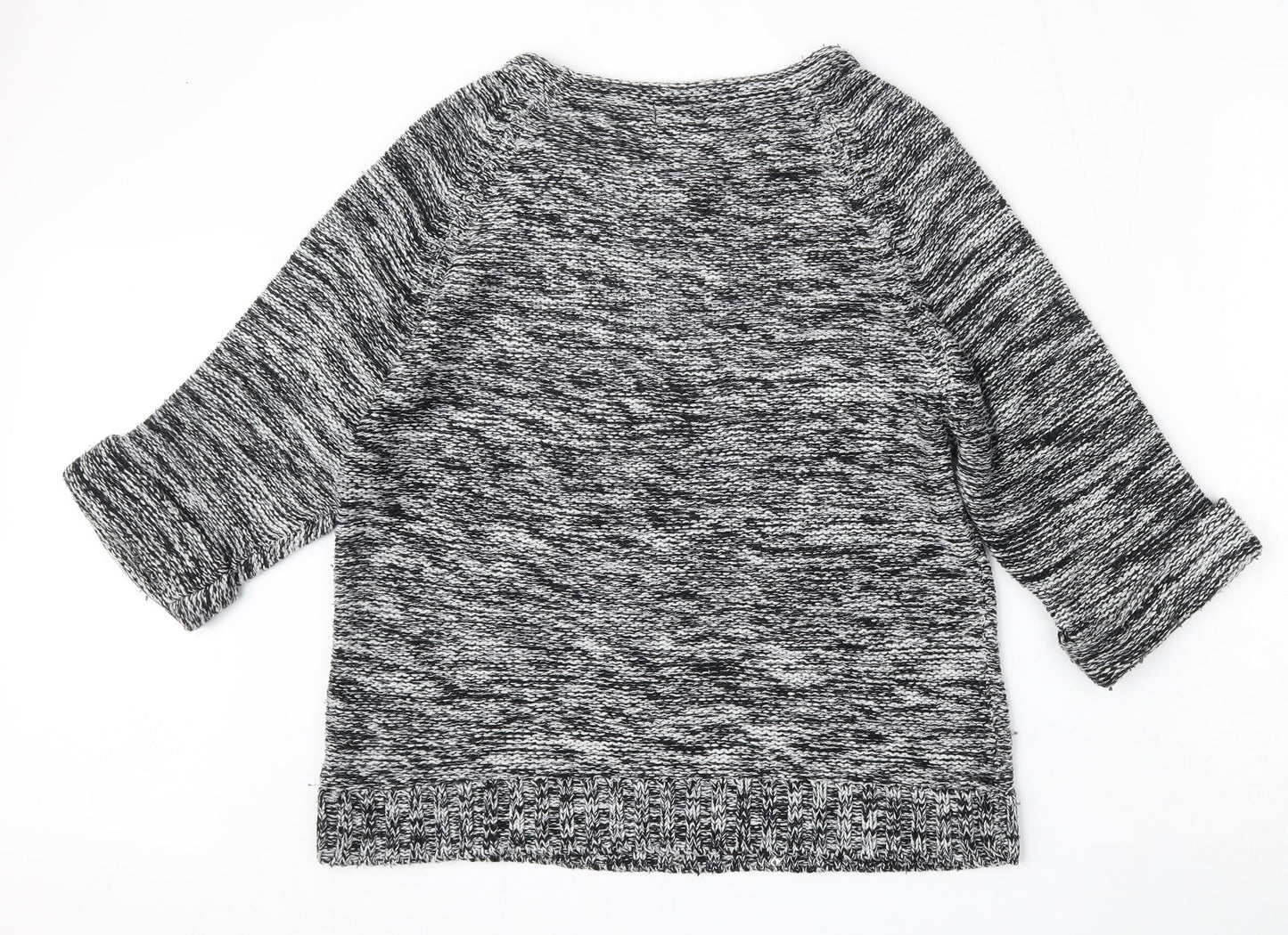 F&F Womens Black Round Neck  Acrylic Pullover Jumper Size 14