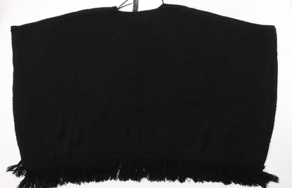 Accessorize Womens Black V-Neck  Acrylic Pullover Jumper Size L   - Shawl