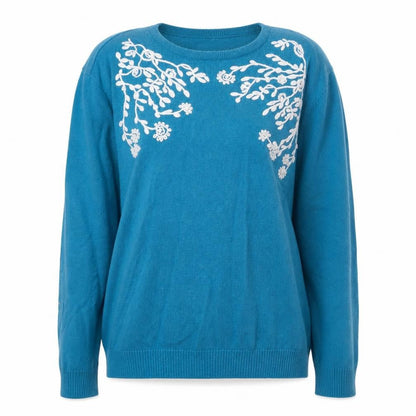 Stock Shop Womens Blue Round Neck  Polyester Pullover Jumper Size M