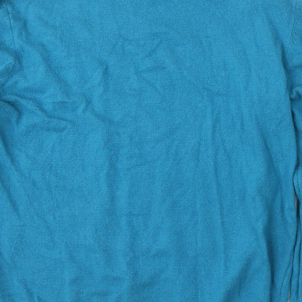 Stock Shop Womens Blue Round Neck  Polyester Pullover Jumper Size M